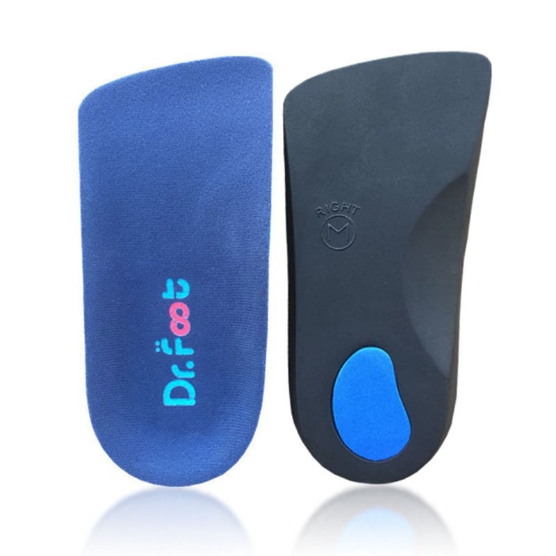 Dr.Foot Dr. Foot's 3/4 Length Orthotics Insoles - Best Insoles for Corrects Over-Pronation, Fallen Arches, Fat Feet - Plantar Fasciitis, Heel Spurs and Other Foot Conditions -1 pair (S - W7-8.5 | M5.5-7) - Image 1